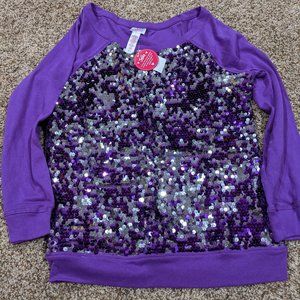 Justice L/S Lightweight Purple Top - Size 20 NWT